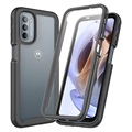 360 Protection Series Motorola Moto G51 5G tok - fekete / átlátszó