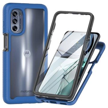 360 Védelmi Sorozat Motorola Moto G62 5G Tok - Sötétkék / Egyértelmű