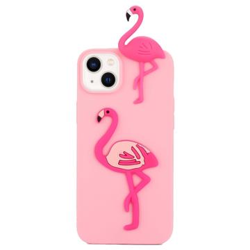 3D Cartoon Iphone 14 TPU Tok - Flamingó