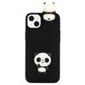 3D Cartoon Iphone 14 TPU Tok - Fekete Panda