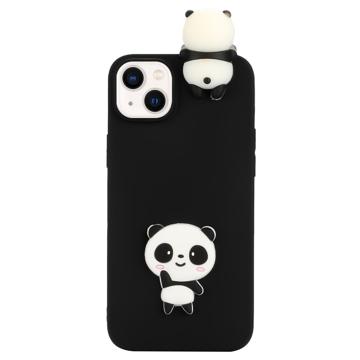 3D Cartoon Iphone 14 TPU Tok - Fekete Panda