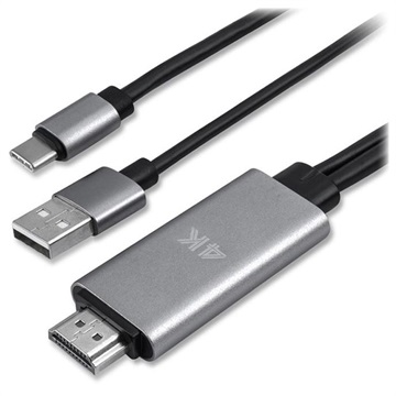 4smarts USB-C / HDMI 4K UHD kábeladapter - 1,8 m - fekete