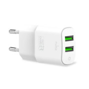 Puro Mini kettős USB fali töltő - 12W - fehér