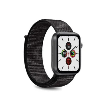 Apple Watch Series 9/8/SE (2022)/7/SE/6/5/4/3/2/1 Puro Nylon sport szíj - 41mm/40mm/38mm - Fekete