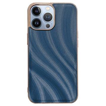 Abstract Series iPhone 14 Pro Coated TPU Case - Blue