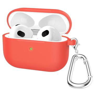 AirPods 3 szilikon tok kulcstartóval A060 - piros