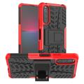 Anti-Slip Sony Xperia 10 IV Hybrid Case with Stand - Red / Black