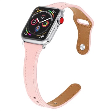 Apple Watch 10/9/8/7/SE/6/5/4/3/2/1 prémium bőrszíj – 42mm/41mm/40mm/38mm – rózsaszín