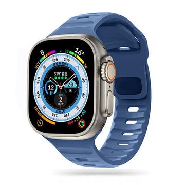 Apple Watch Series Ultra 2/Ultra/9/8/SE (2022)/7/SE/6/5/4/3/2/1 Tech-Protect IconBand Line Silicone Strap - 49mm/45mm/44mm/42mm - Blue