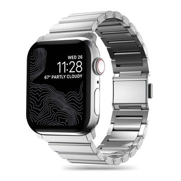 Apple Watch Series Ultra 2/Ultra/9/8/SE (2022)/7/SE/6/5/4/3/2/1 Tech-Protect SteelBand Stainless Steel Strap - 49mm/45mm/44mm/42mm - Black