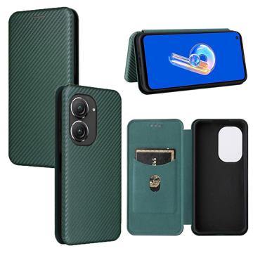 Asus Zenfone 9 Flip Case - Carbon Fiber - Green