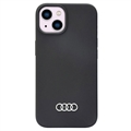 iPhone 14 Audi Metal Logo Szilikon Tok - Fekete