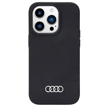 iPhone 14 Pro Audi Metal Logo Szilikon Tok - Fekete