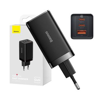 Baseus GaN5 Pro 65W Wall Charger - 2xUSB-C, USB-A - Black