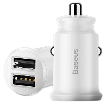 Baseus Grain Mini Smart Dual USB autós töltő - 3.1A - fehér