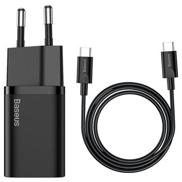 Baseus Super Si gyorstöltő és USB-C/USB-C kábel - 25 W - fekete