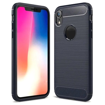 iPhone XR Szálcsiszolt TPU Tok - Szénszálas