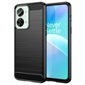 OnePlus Nord 2T szálcsiszolt TPU tok - szénszálas - fekete