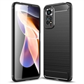 Xiaomi Redmi Note 11 Pro/Note 11 Pro 5G Szálcsiszolt TPU Tok - Szénszálas - Fekete