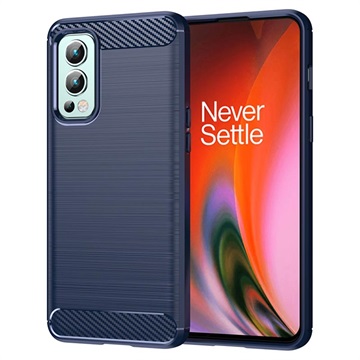 OnePlus Nord 2 5G szálcsiszolt TPU tok - szénszálas