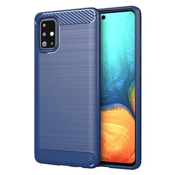 Samsung Galaxy A71 szálcsiszolt TPU tok - szénszálas