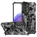 Camo sorozatú Samsung Galaxy A53 5G hibrid tok állvánnyal - fekete