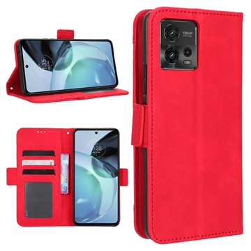 Cardholder Series Motorola Moto G72 Pénztárca Tok - Piros