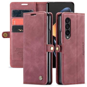 Caseme 013 Sorozatú Samsung Galaxy Z Fold4 Pénztárca Tok - Bor vörös