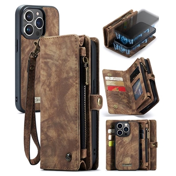 iPhone 15 Pro Max Caseme 2-in-1 Multifunctional Wallet Case - Brown