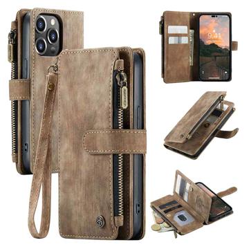 Caseme C30 Multifunctional iPhone 14 Pro Wallet Case - Brown