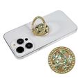 Cell Phone Ring Holder Rhinestone Phone Kickstand Grip Rotation Universal Multi Angle Metal Phone Back Grip - Yellow