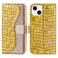 Croco Bling Series iPhone 14 Plus Wallet Case - Gold