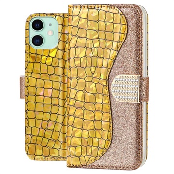 Croco Bling iPhone 11 pénztárca tok