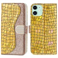 Croco Bling sorozat iPhone 13 mini pénztárca tok - arany