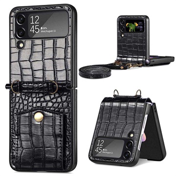 Crocodile Series Samsung Galaxy Z Flip4 Case with Strap