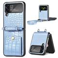 Crocodile Series Samsung Galaxy Z Flip4 Case with Strap - Blue