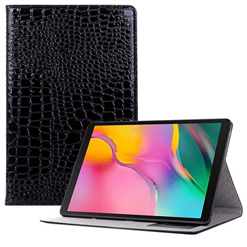 Samsung Galaxy Tab S5e fóliás tok - krokodil - fekete