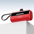 Cyke X3 Lightning Power Bank w.USB-C, USB-A Cables - 5000mAh - Red