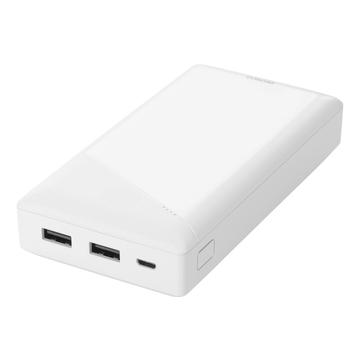 Deltaco Power Bank 20000mAh - 2xUSB-A - White