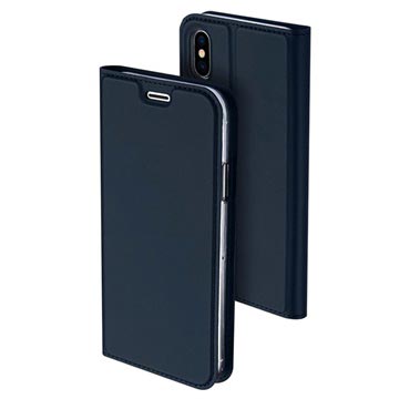 iPhone X / iPhone XS Dux Ducis Skin Pro Series Flip tok - sötétkék