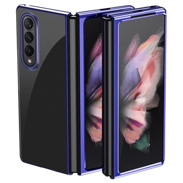 Galvanizált vázas Samsung Galaxy Z Fold3 5G tok - kék