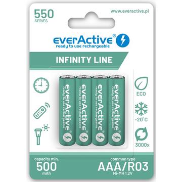 EverActive Infinity Line EVHRL03-550 Rechargeable AAA Batteries 550mAh - 4 Pcs.