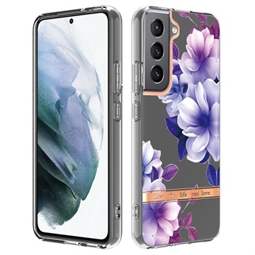 Virágos sorozat Samsung Galaxy S22 5G TPU tok - Lila Begonia