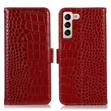 Crocodile Sorozat Samsung Galaxy S23+ 5G Pénztárca Bőr Tok RFID-vel