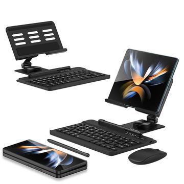 For Samsung Galaxy Z Fold4 5G / Fold3 5G / Fold2 5G / Fold 5G Keyboard Magnetic Folding Stand with Mouse Stylus Pen