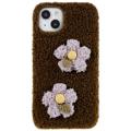 Fluffy Flower Series iPhone 14 TPU tok - Barna