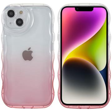 Wavy Edge Gradient iPhone 14 TPU Tok - Rózsaszín