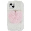 Plush Heart iPhone 14 Plus TPU Tok - Fehér