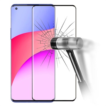 Teljes borítású OnePlus 8 Pro edzett üveg képernyővédő fólia - 9H - fekete