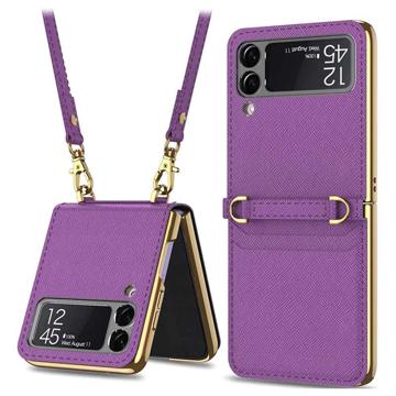 GKK Mirror Samsung Galaxy Z Flip3 5G Hybrid Case - Purple